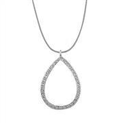 LOAS1320 - Rhodium 925 Sterling Silver Chain Pendant with AAA Grade CZ in Clear